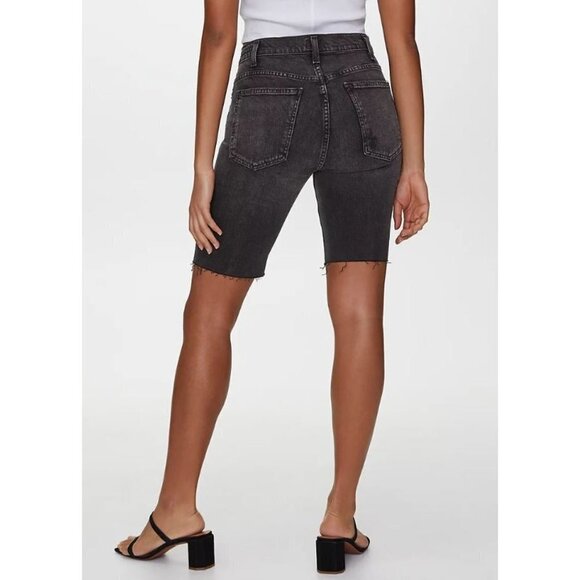 CITIZENS OF HUMANITY Tamryn Denim Black Bike Shorts Size 24 NWT - Picture 2 of 5